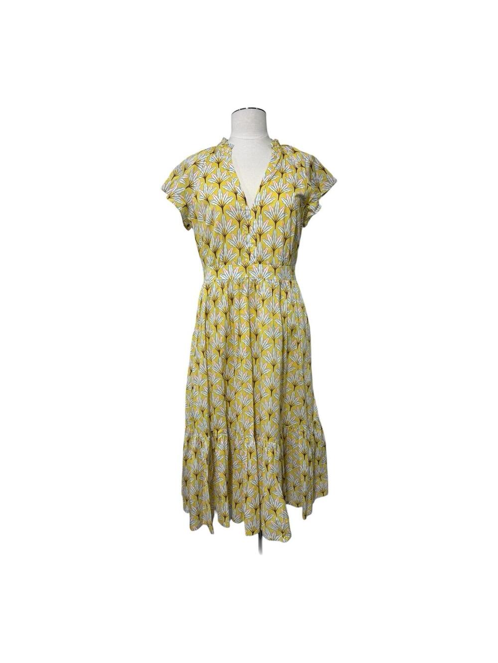 Boden Women's Boden Bernadette Cotton Midi Dress 6P Yellow Pockets Dr1 - Picture 2 of 9